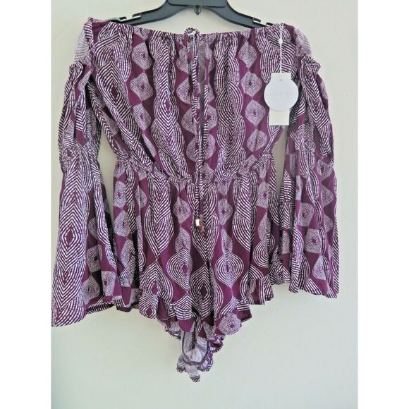 Anthropologie RADIO FIGI Sz SMALL Majorelle Sokally Romper Swim Cover Up Marsala - Picture 1 of 7